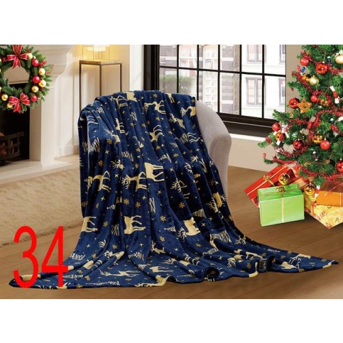 Koc Pluszowy 160x200- Świąteczny- renifery